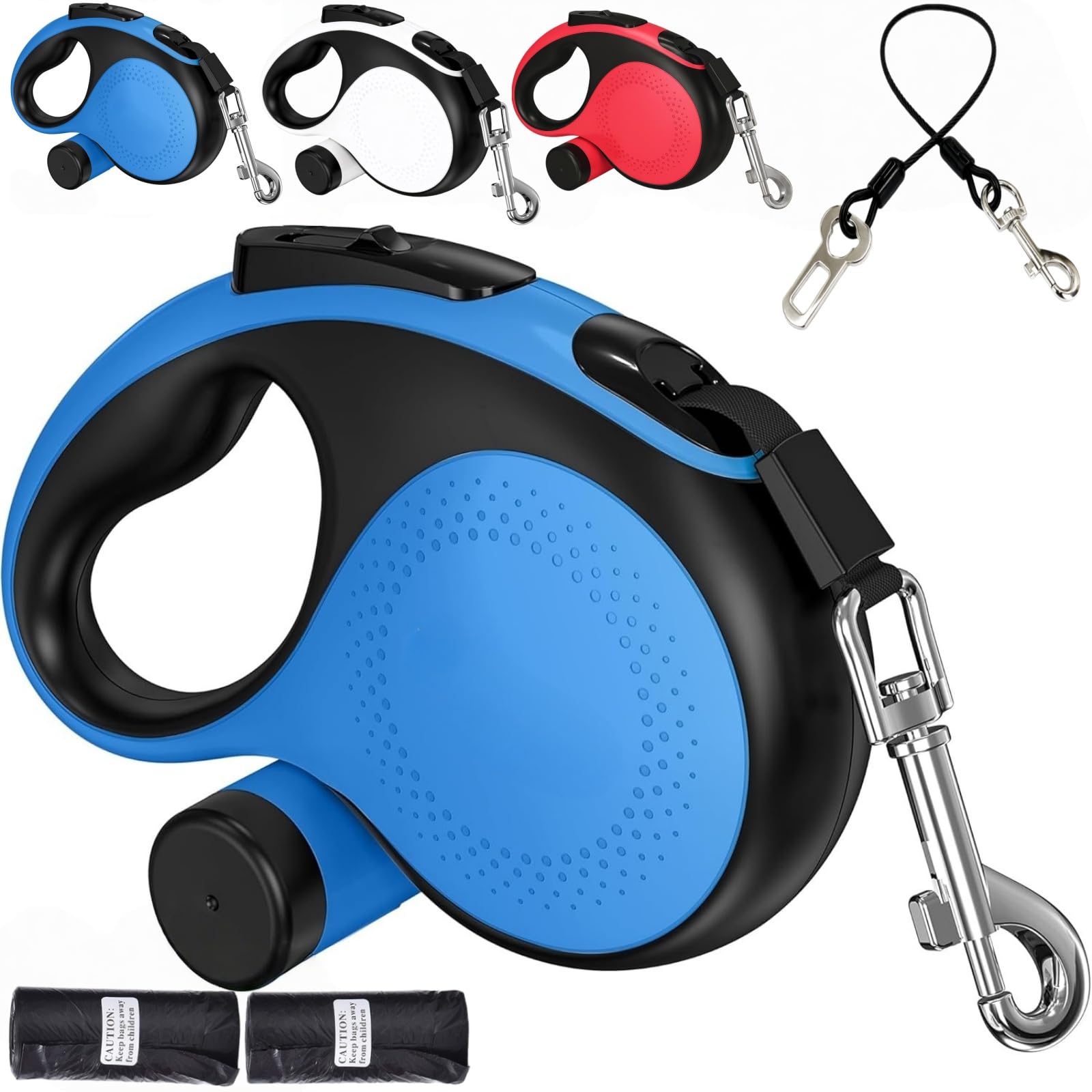 TidyTrek correa perro extensible 360 grados sin enredos para control seguro.