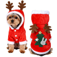 TIEEI disfraz navideño para mascotas con árbol xsmas, perfecto para fotos festivas.