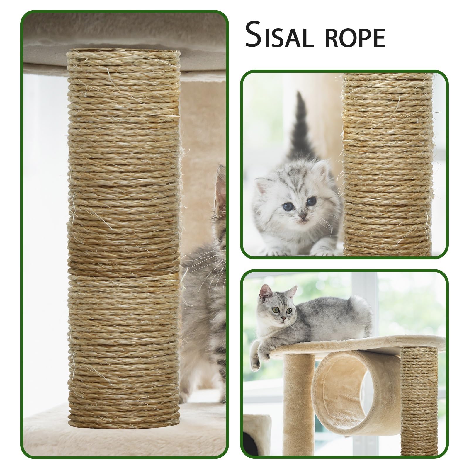 TienYow cuerda sisal 4mm para juguete gato hecho en casa, perfecto para manualidades.