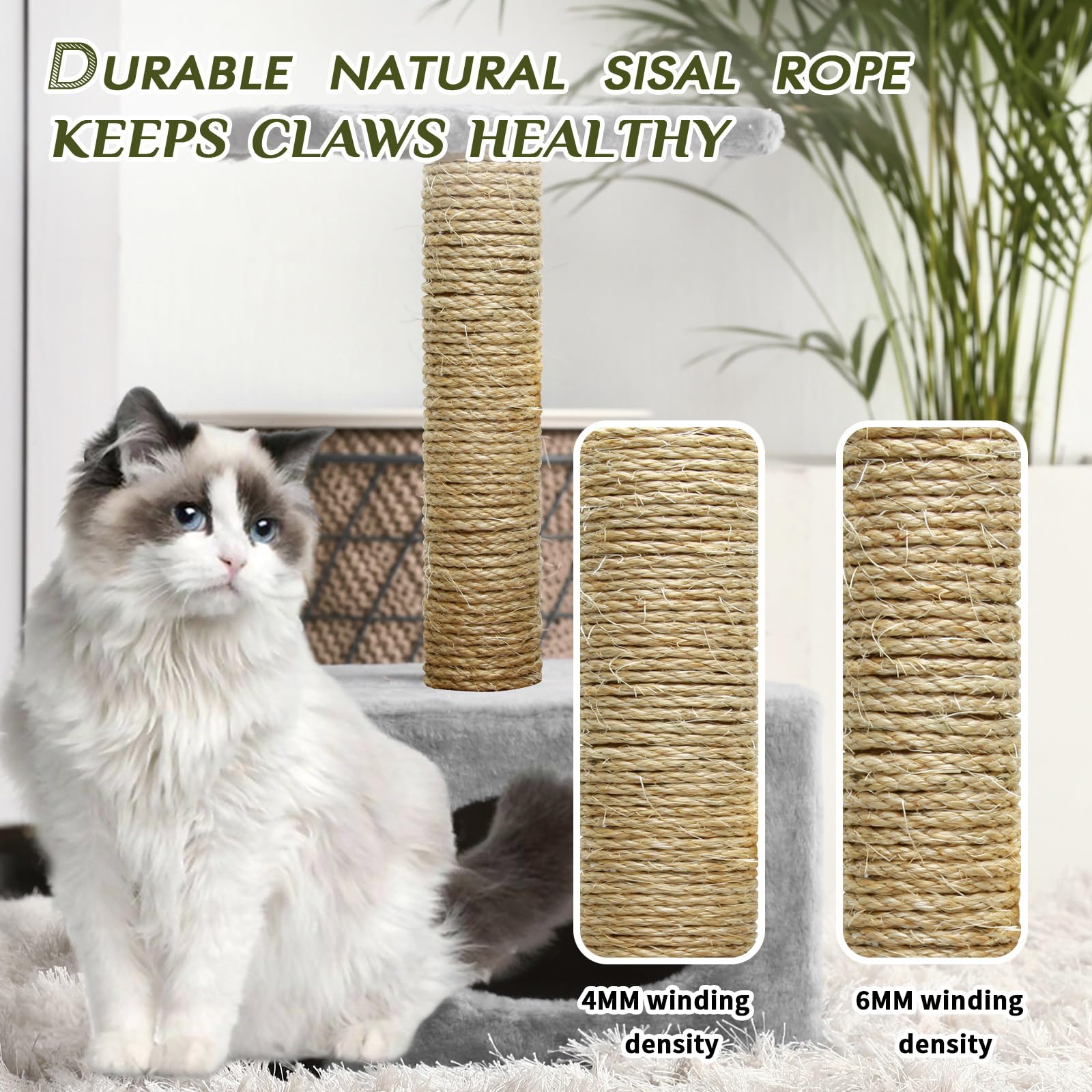 TienYow cuerda sisal 4mm para recubrir patas de muebles y proteger superficies.