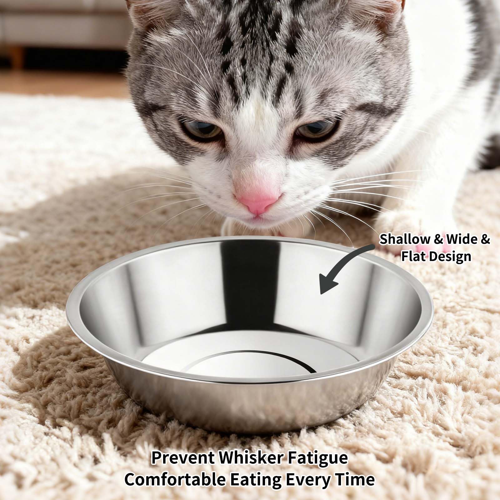 Tifanso tazones gatos apilables ahorran espacio en la cocina.