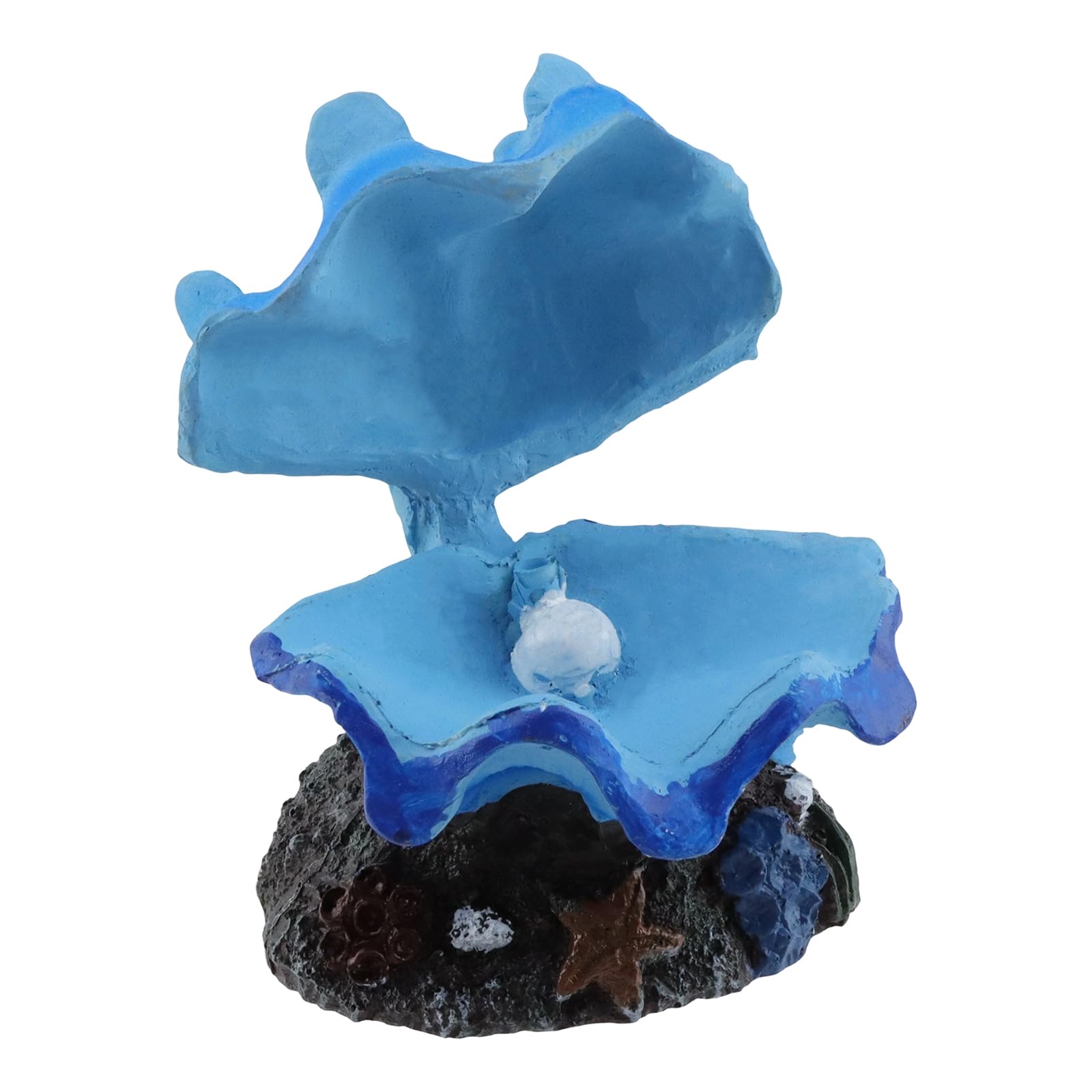 Tighall concha azul y perla con burbujeo realista para acuario.