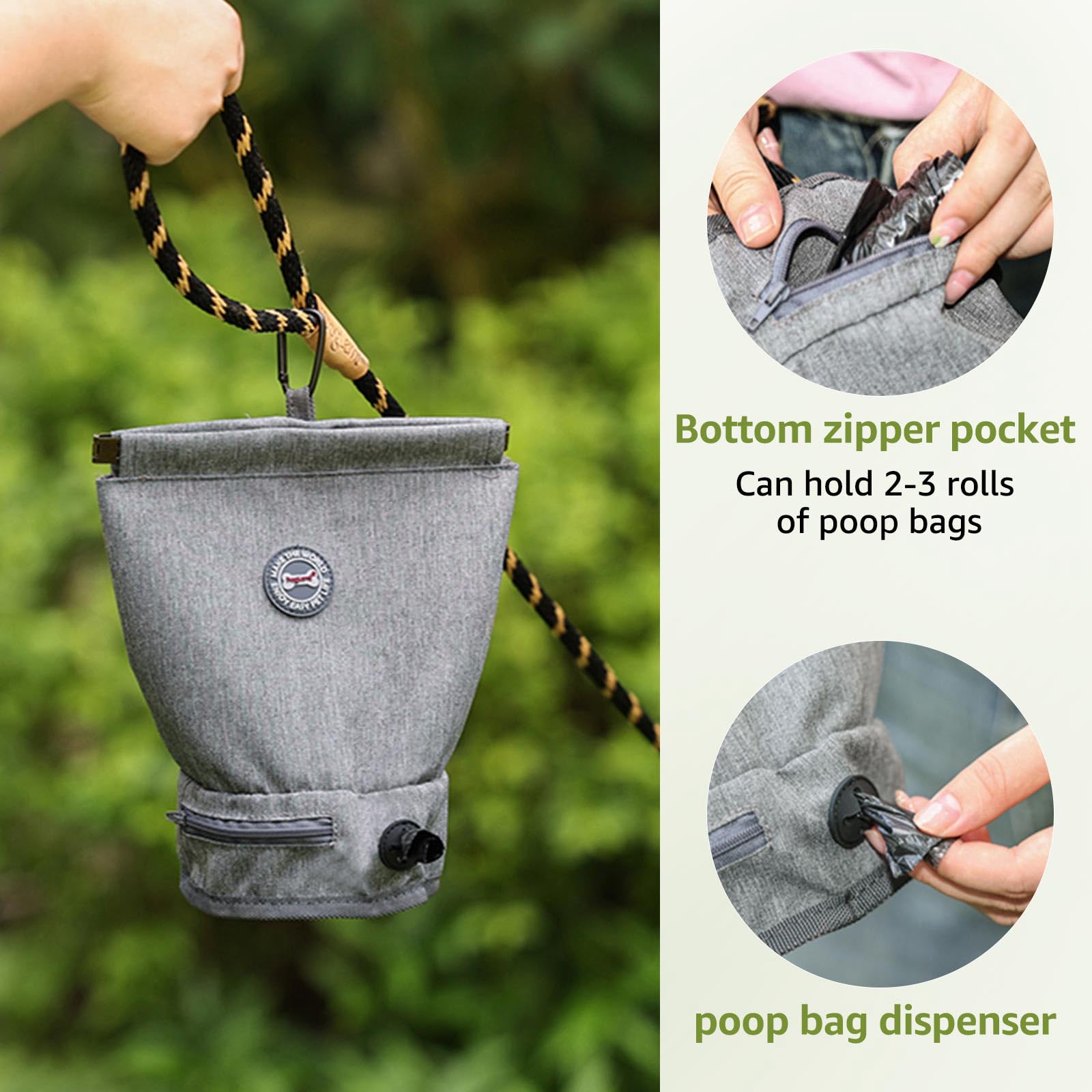 Diseño compacto de TIGOADT con bolsillo inferior para rollos y dispensador