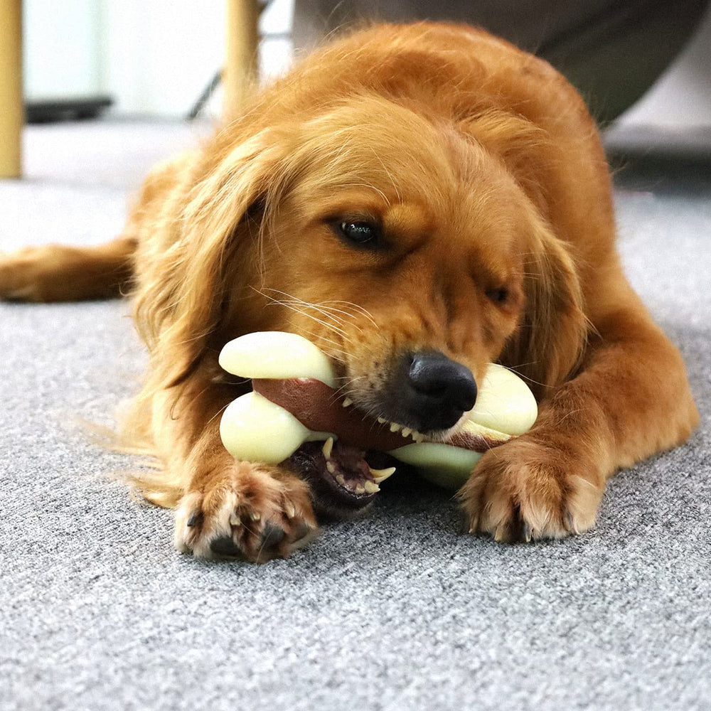 Tikaton Juguete de masticación con aroma a carne para perros grandes.