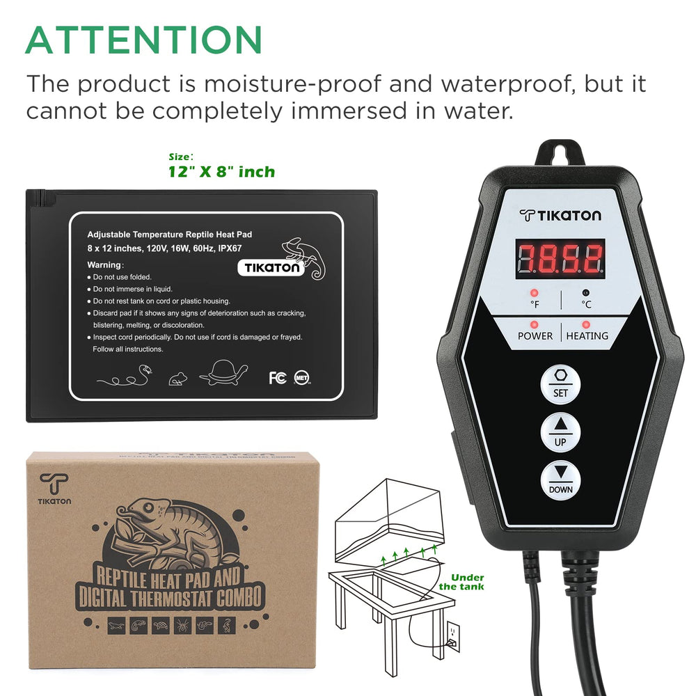 Tikaton rango de temperatura estable de 40–108 °F con display intuitivo.