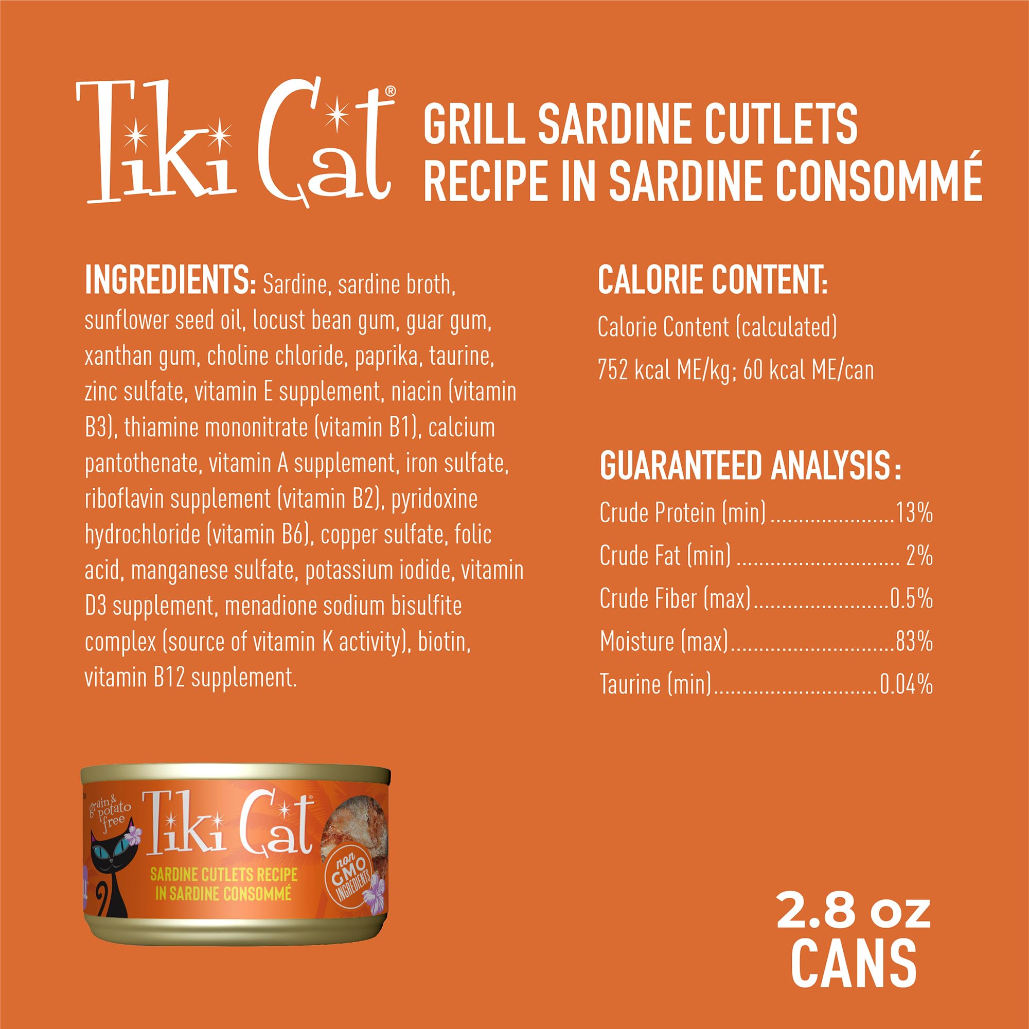 TIKI PETS Tiki Cat Grill: pescado real y sabor marino en cada lata