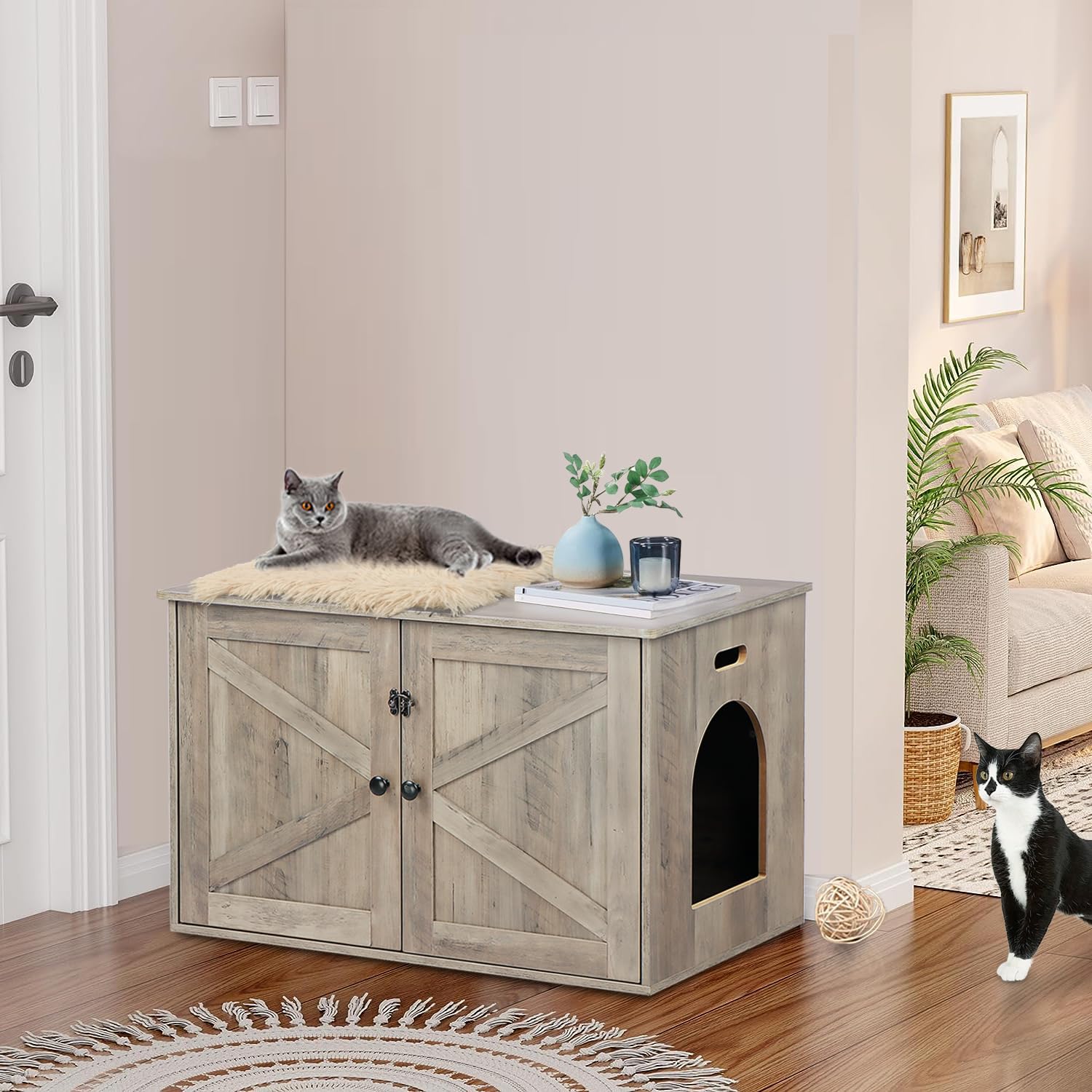 Timberer acabado greige de madera natural, estilo sobrio para cualquier habitación