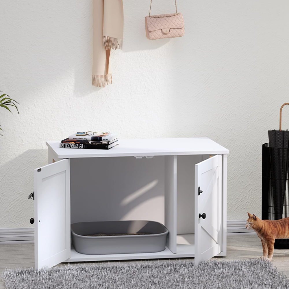 Timberer dimensiones-espacio-grande ofrece área suficiente para cajas grandes de arena.