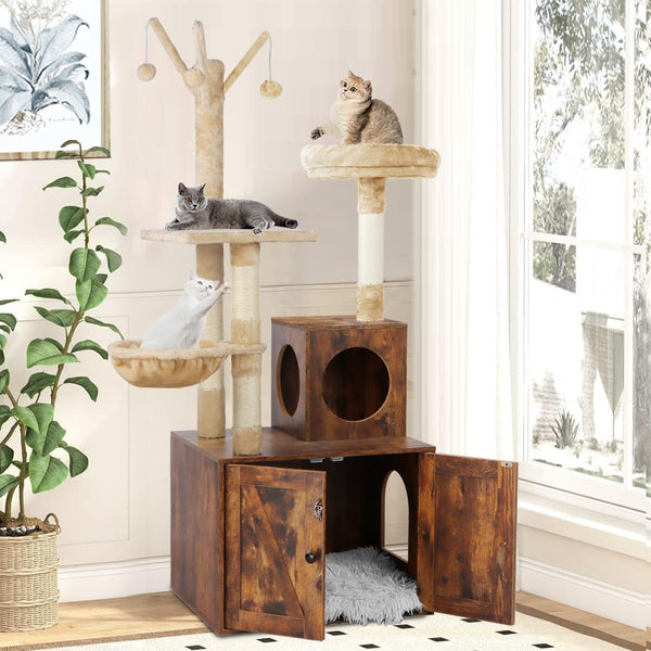 Timberer dimensiones-torre-gato: apta para gatos pequeños y medianos.