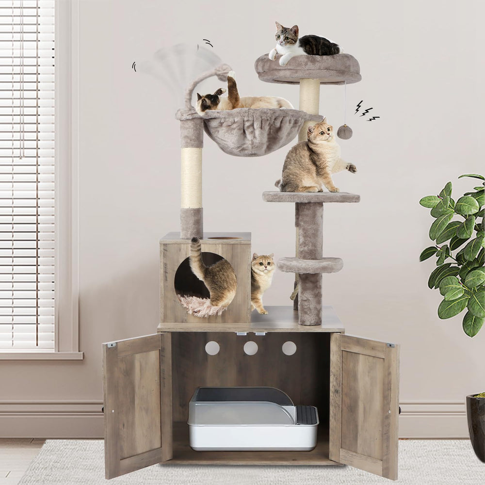 Timberer Gato Árbol Diseño-compacto-habitacion que combina estilo y funcionalidad.