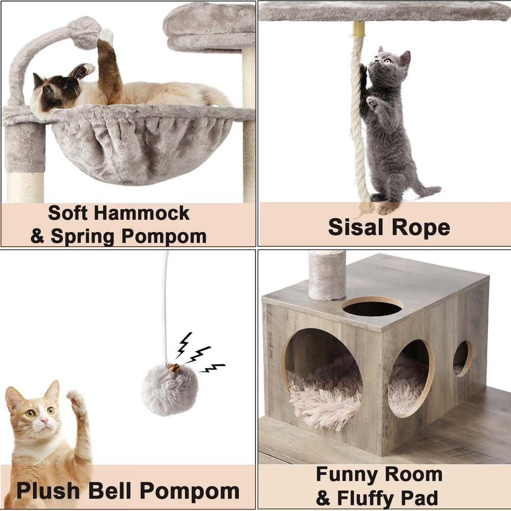 Timberer Gato Árbol Estructura-robusta-saltos para saltos seguros.