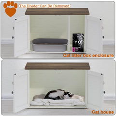 Timberer: mueble-arena-gato-divisor-removible se adapta a cajas grandes.