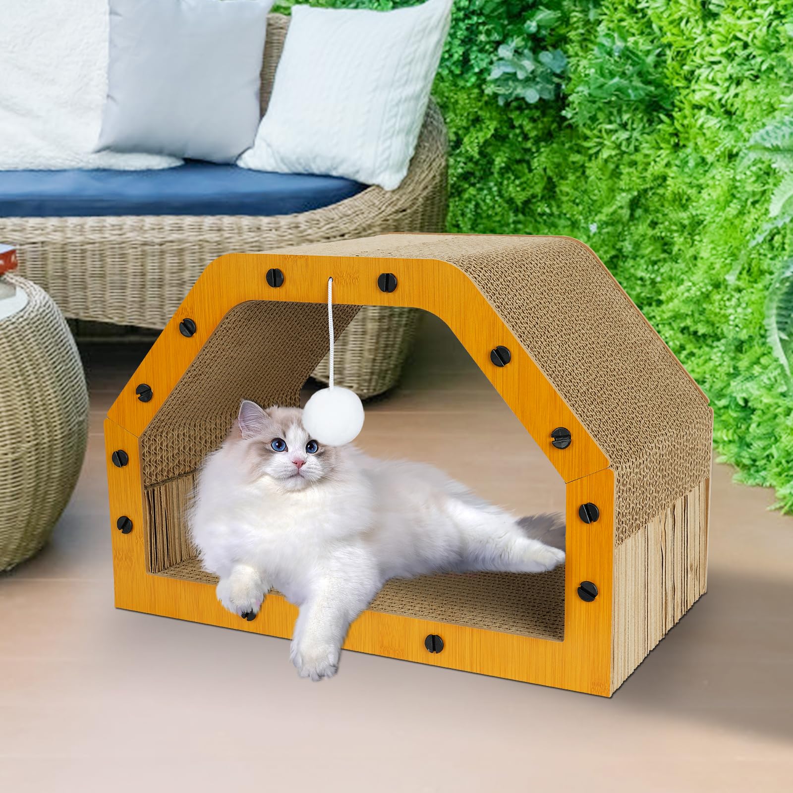 TIMIEEYA casa para gatos en interior facilita juego y descanso seguro.