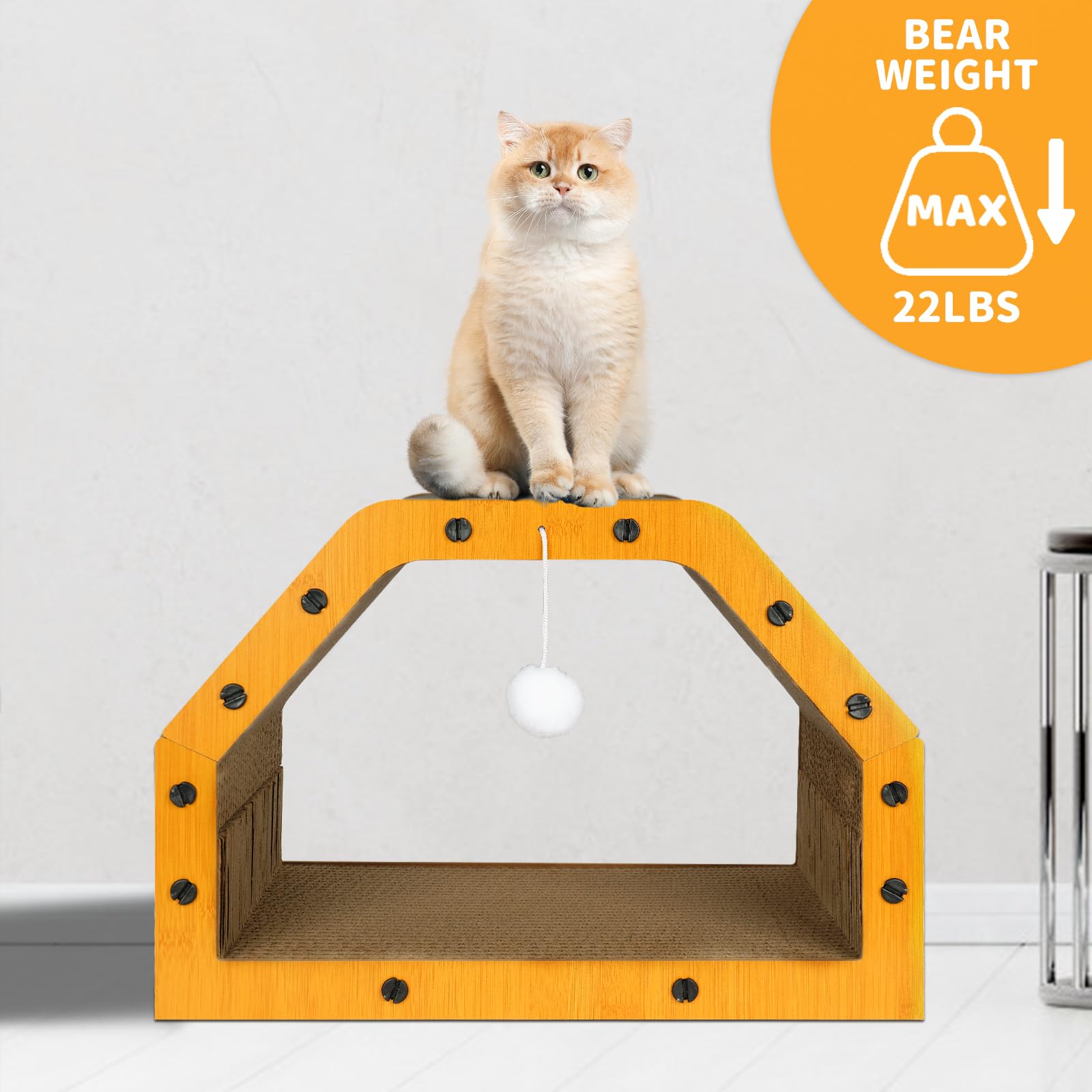 TIMIEEYA superficie de cartón no tóxico ofrece durabilidad para gatos.