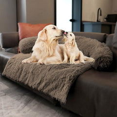 Almohadilla Tinaco para perros y gatos, color marrón desértico, cálida y acogedora para siestas tranquilas.