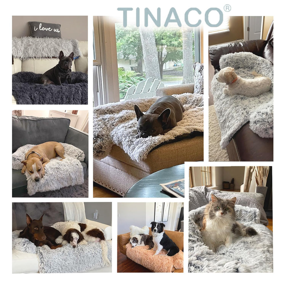 Tinaco cama lavable para mascotas con funda desmontable para limpieza fácil.