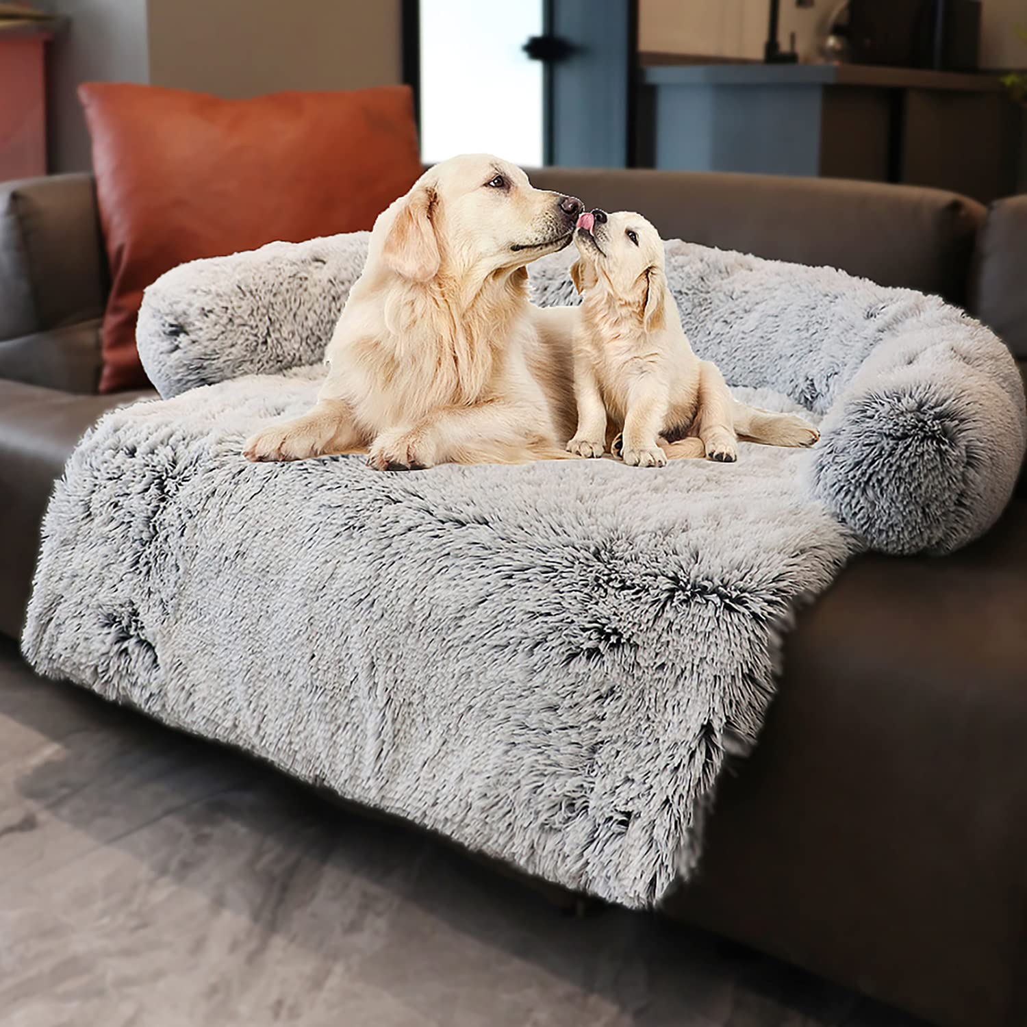 Tinaco cama para perros y gatos con pelo largo, descanso suave.