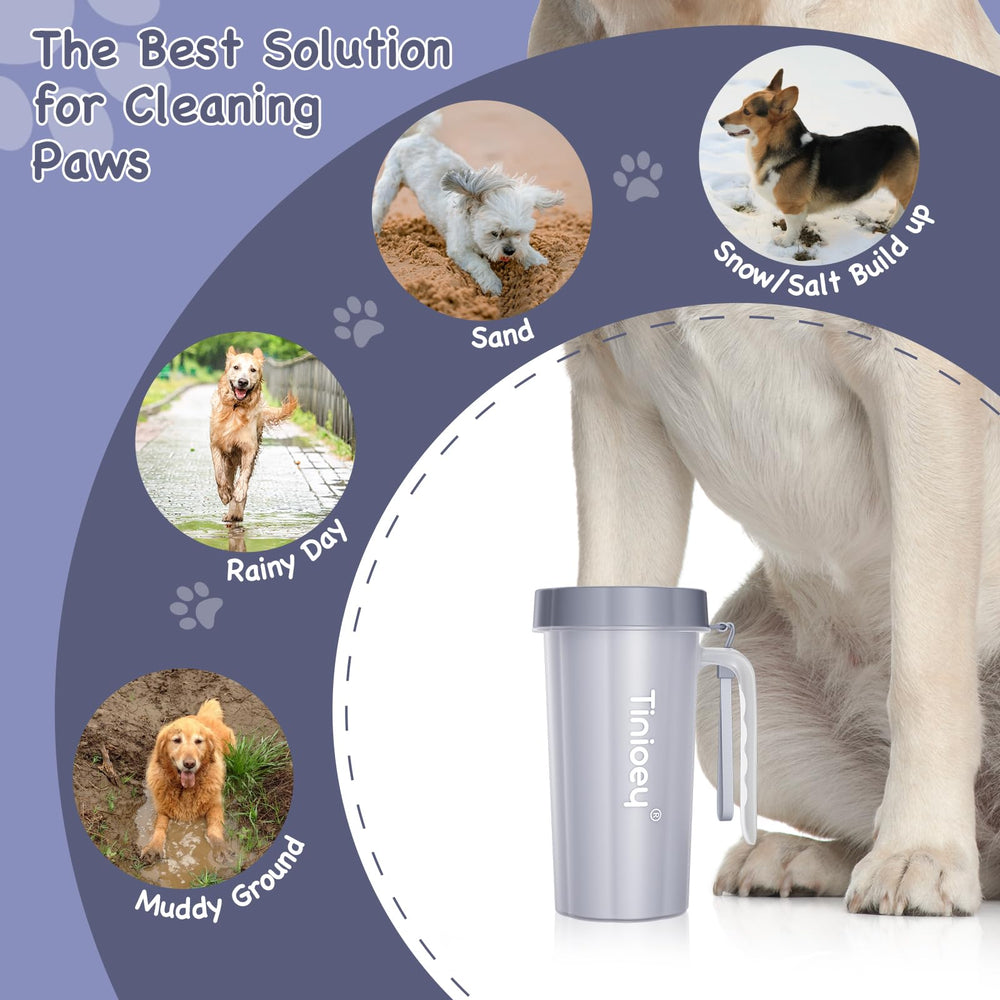 Tinioey limpiador de patas para perro grande, mango ergonómico, agarre cómodo para sesiones sin esfuerzo.
