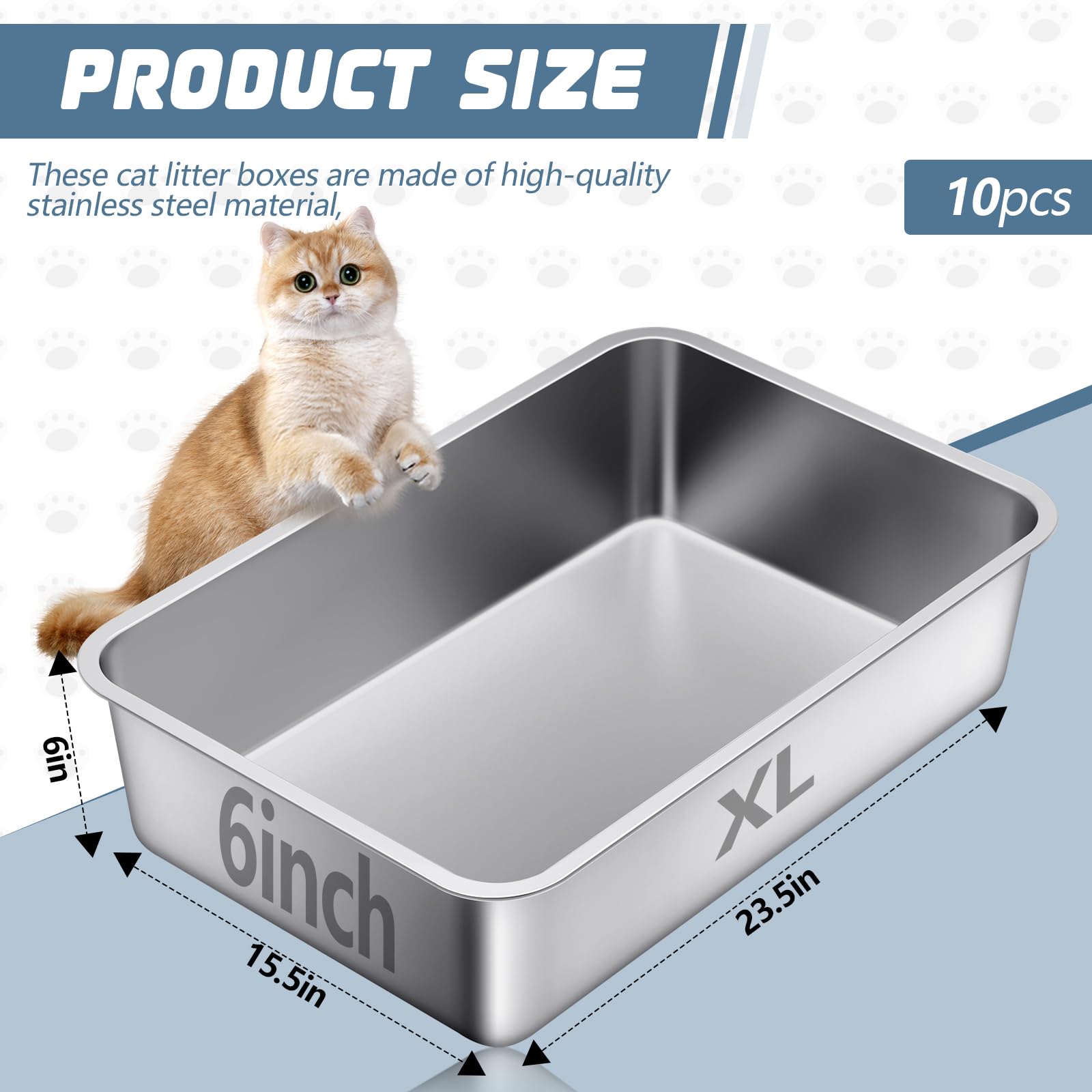 Bandeja Tioncy de 60x40x15 cm para gatos grandes es espacio cómodo