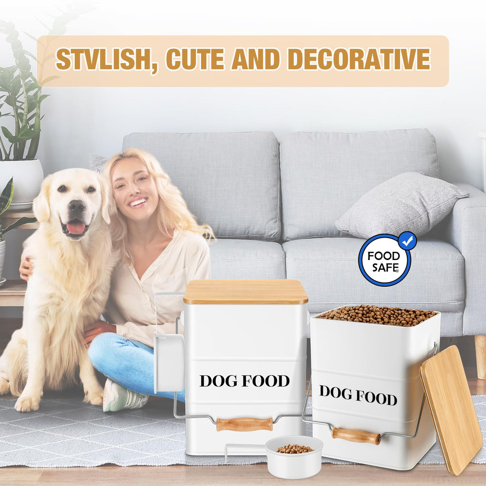 Capacidad de 50 tazas de alimento para perro, solución de almacenamiento conveniente.