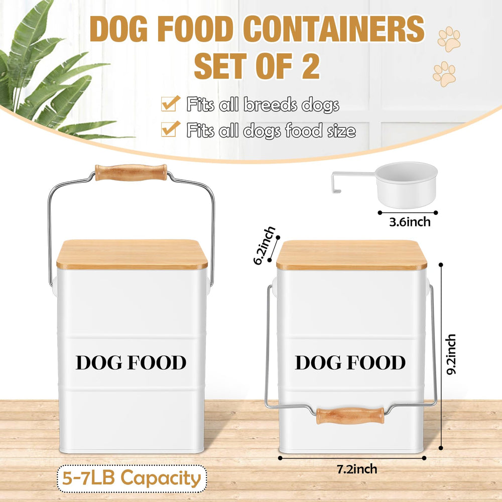 Tioncy con tapas de bambú para contenedores de alimento de perro, mantener frescura.