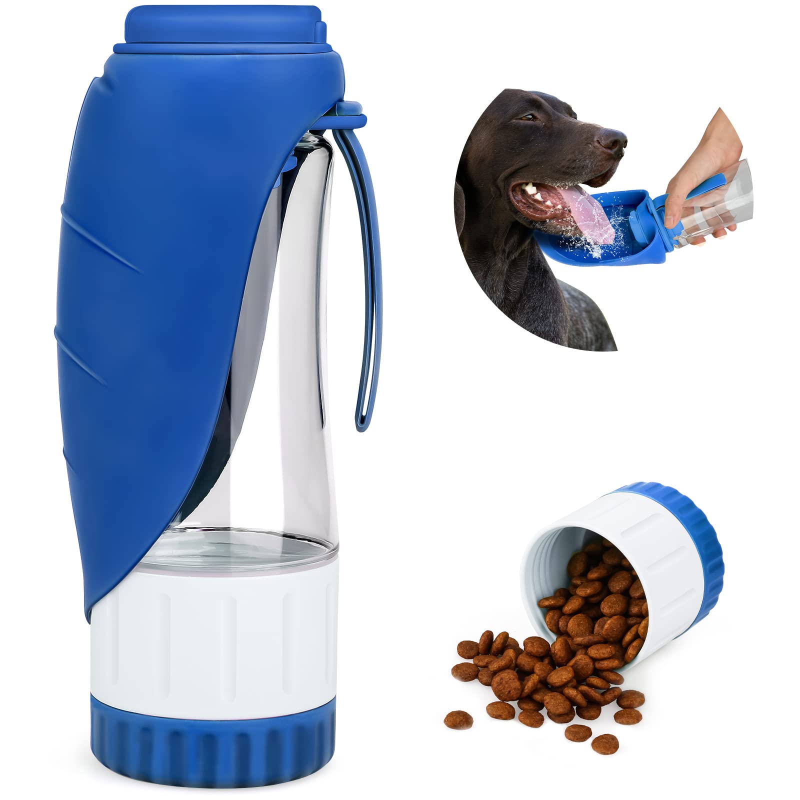 TIOVERY botella-agua-perro con doble capa, ideal para paseos al aire libre