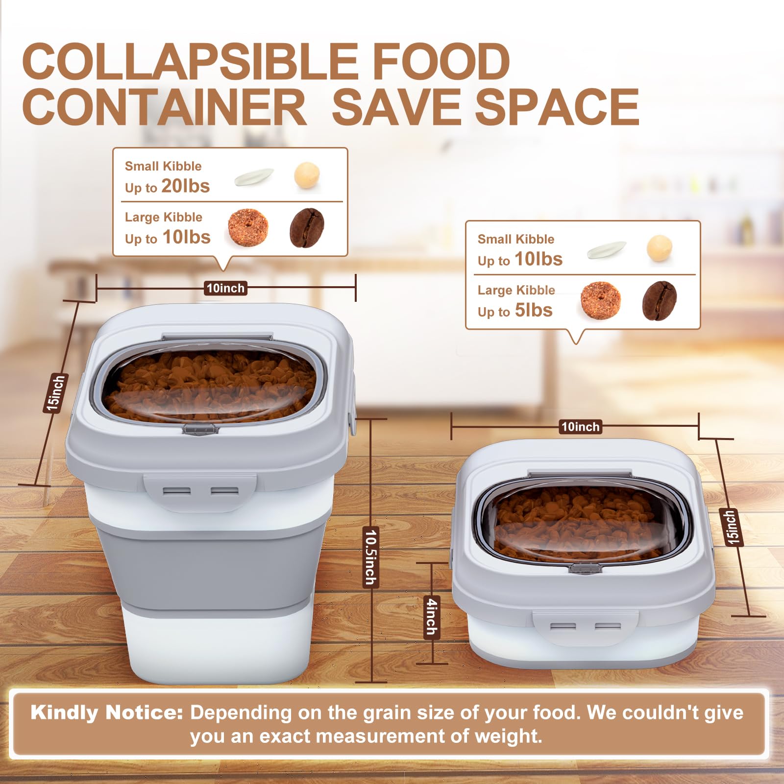 TIOVERY contenedor hermético para gatos y aves mantiene la comida fresca y ordenada