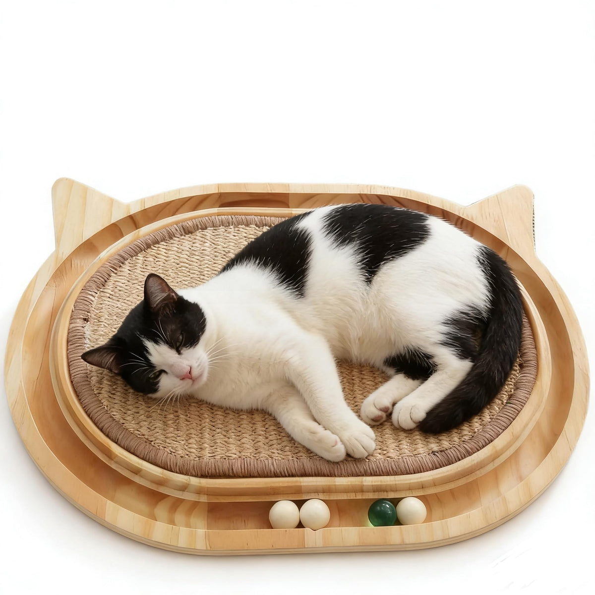 Tismucel rascador de madera con sisal para gatos, protege muebles
