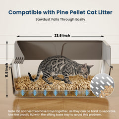 TIUUBT caja-arena grande, ideal para gatos grandes y movilidad cómoda.