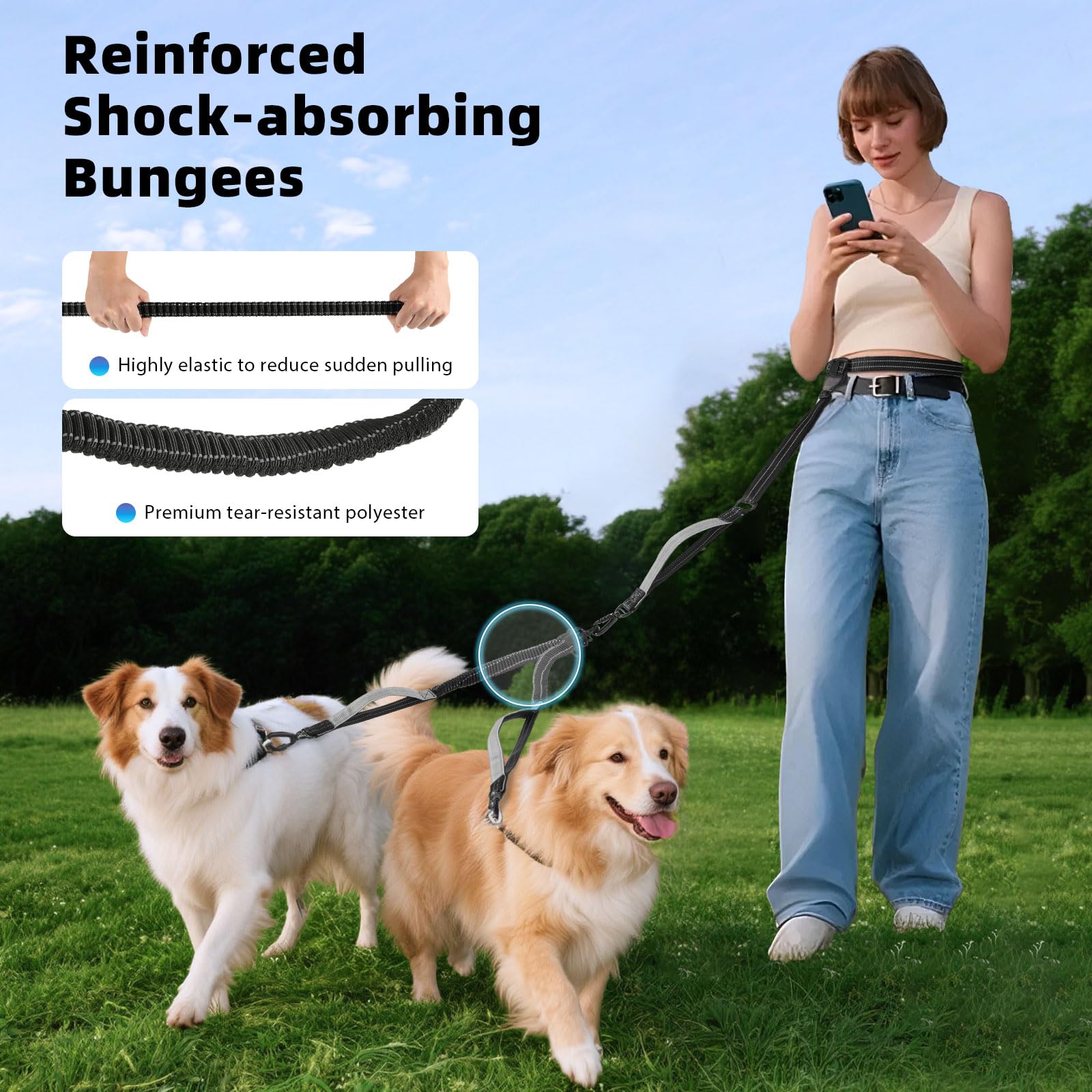 Tivray amortiguacion bungee absorbe impactos durante caminatas
