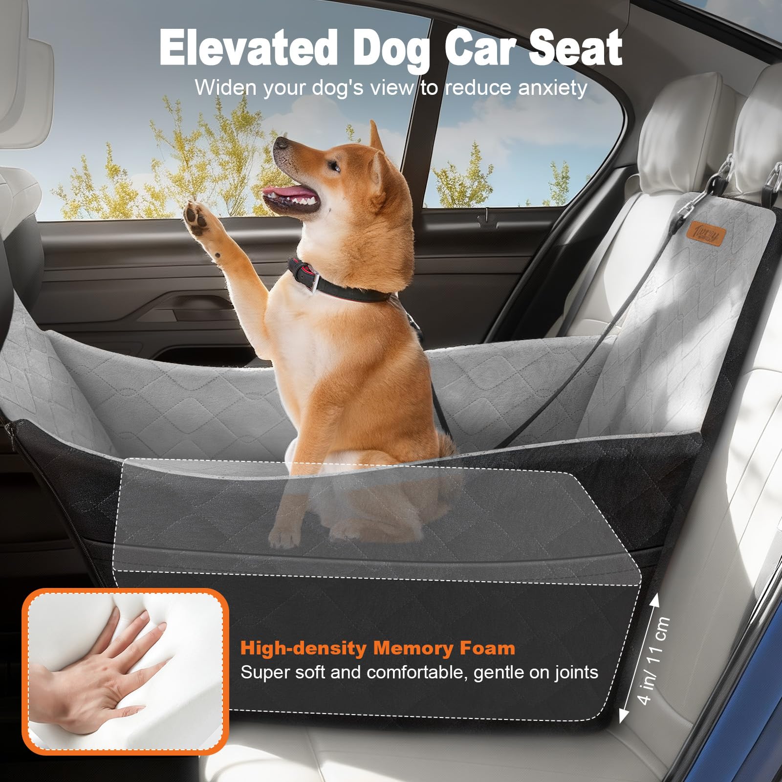 Tivray cinturones seguridad tres puntos sujetan al perro y al conductor con facilidad.
