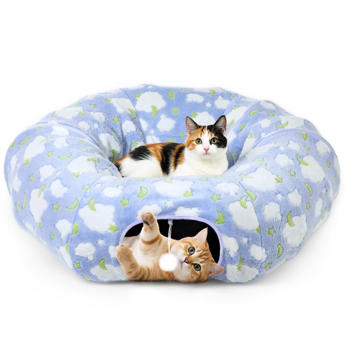 Tivray tunel gato 35pulgadas con bola: fomenta juego y exploración.