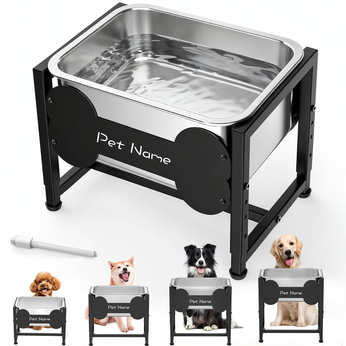 Tivray tazón de agua alzado para perros grandes facilita beber sin esfuerzo