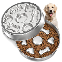 Tivray tazón lento para perros con interior en forma de corazón y huesos, fomenta comer pausado