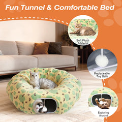 Tivray tunel gato con cojín círculo para descanso cómodo