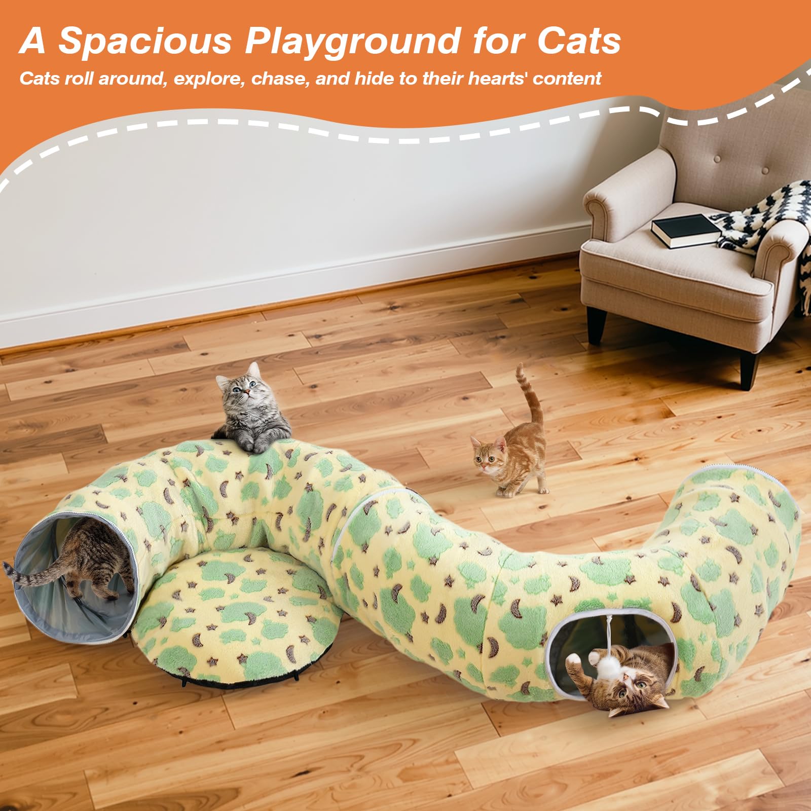 Tivray tunel gato material peluche suave y acogedor