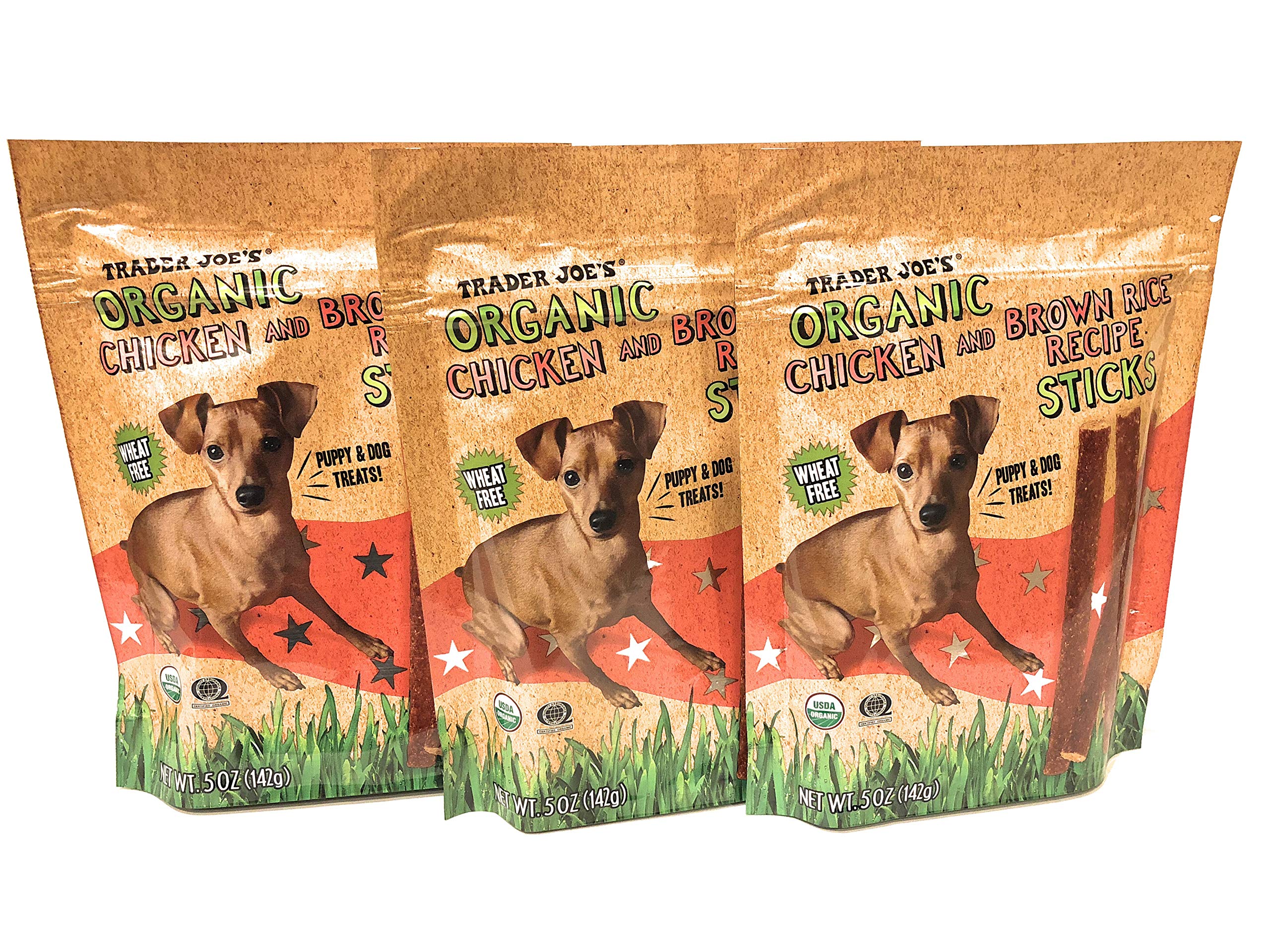 Premios para cachorros TJ's: palitos de pollo con arroz integral, sin trigo, para entrenamiento y snack.