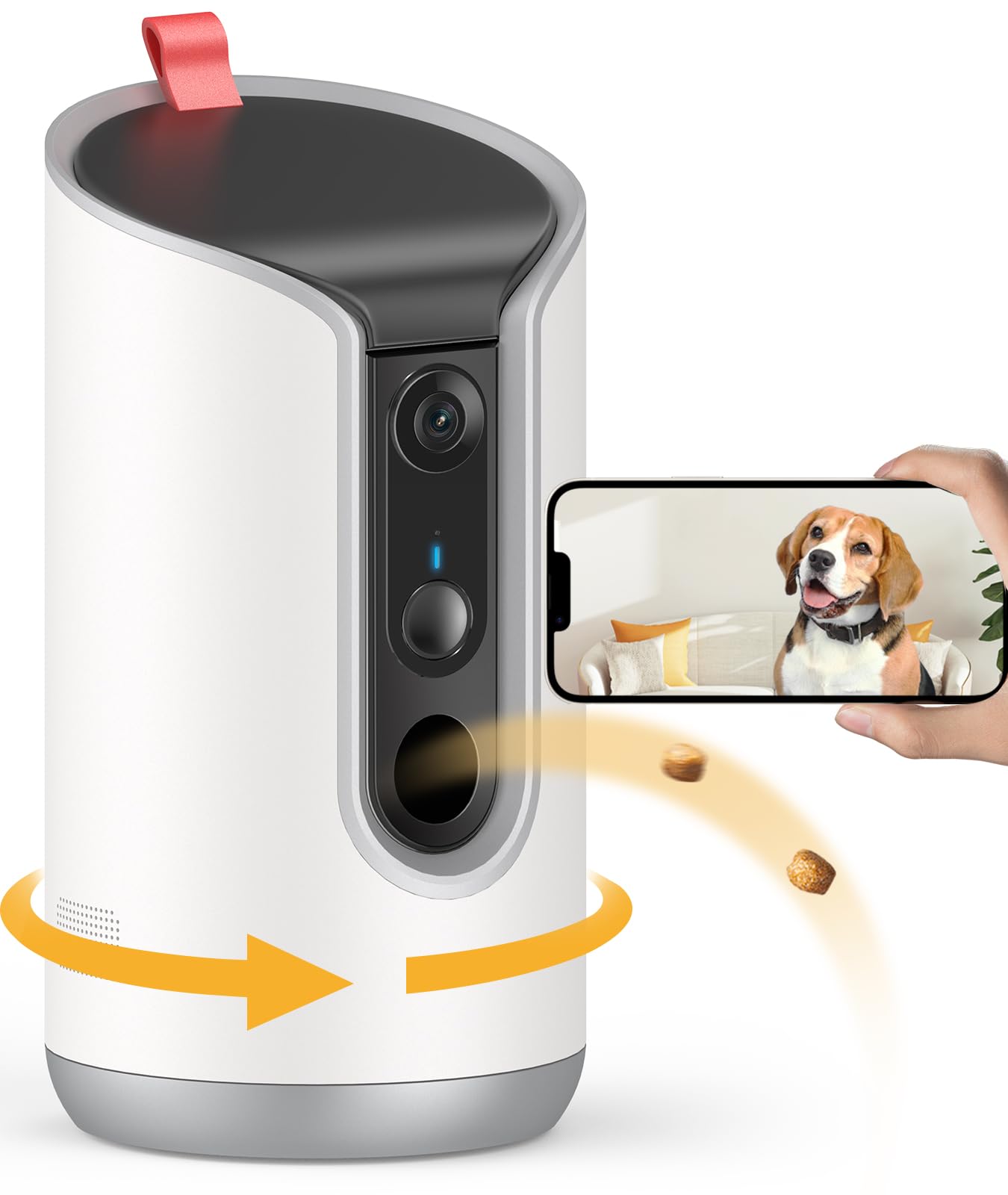 TKENPRO Camara para Mascotas con Dispensador de Golosinas para interacción a distancia