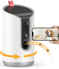TKENPRO Camara para Mascotas con Dispensador de Golosinas para interacción a distancia