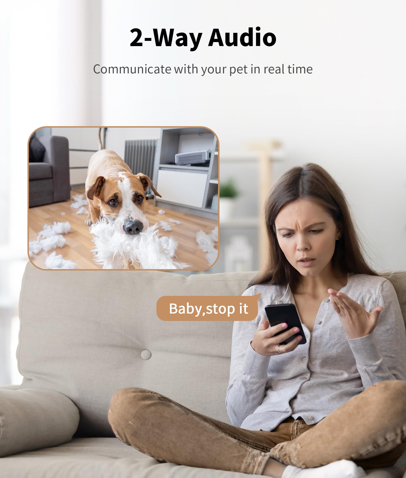 TKENPRO Cámara con voz en dos vías para comunicarte con tu mascota