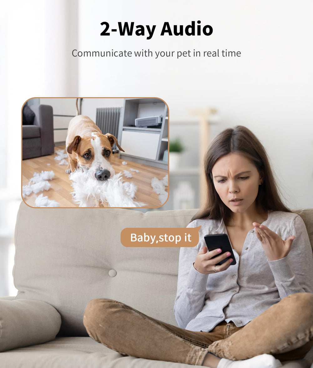 TKENPRO Cámara con voz en dos vías para comunicarte con tu mascota