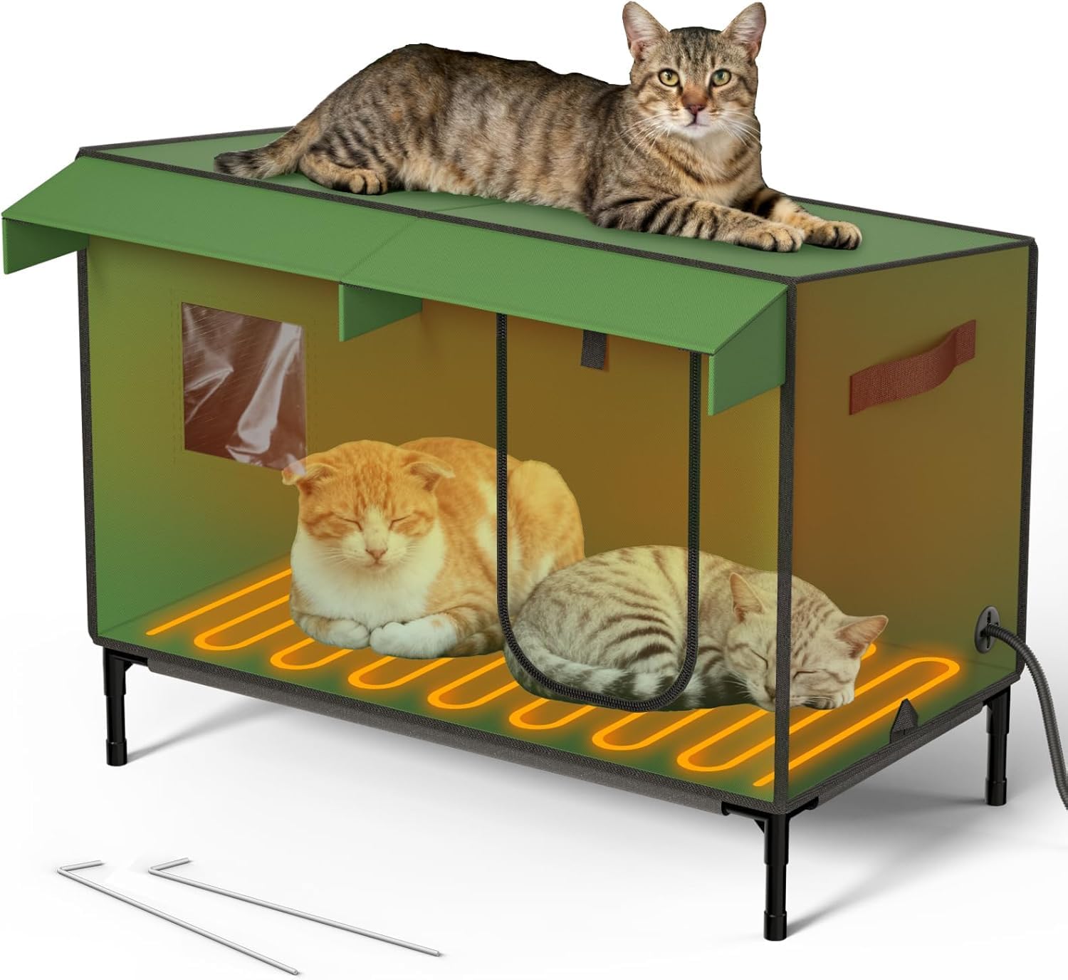 Casa para gatos TKMYAQ exterior aislada, refugio cálido y seco para exteriores