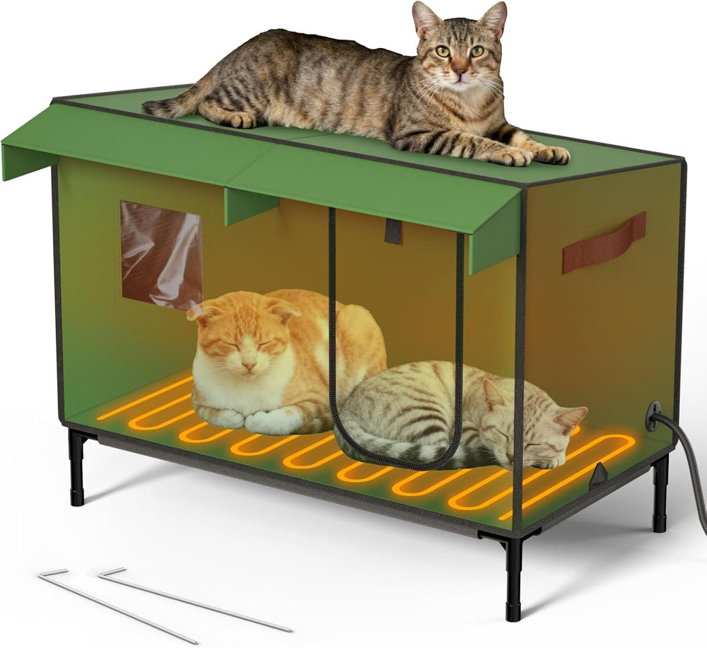 Casa para gatos TKMYAQ exterior aislada, refugio cálido y seco para exteriores