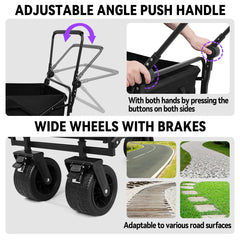 TKYZ ruedas amplias con frenos para cualquier superficie.