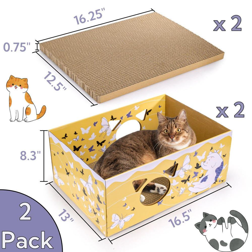 Tlence caja rascador gato diecisiseis-pulgadas ofrece espacio amplio para gatos grandes