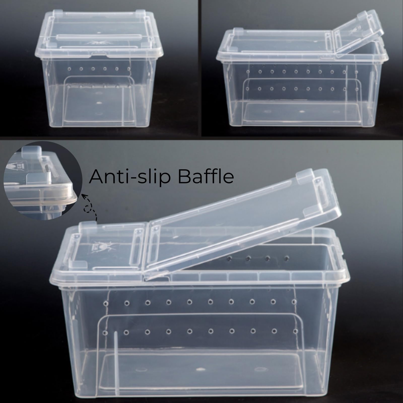 Tlence caja-reptiles-diseno-apilable-interbloqueo para almacenamiento seguro