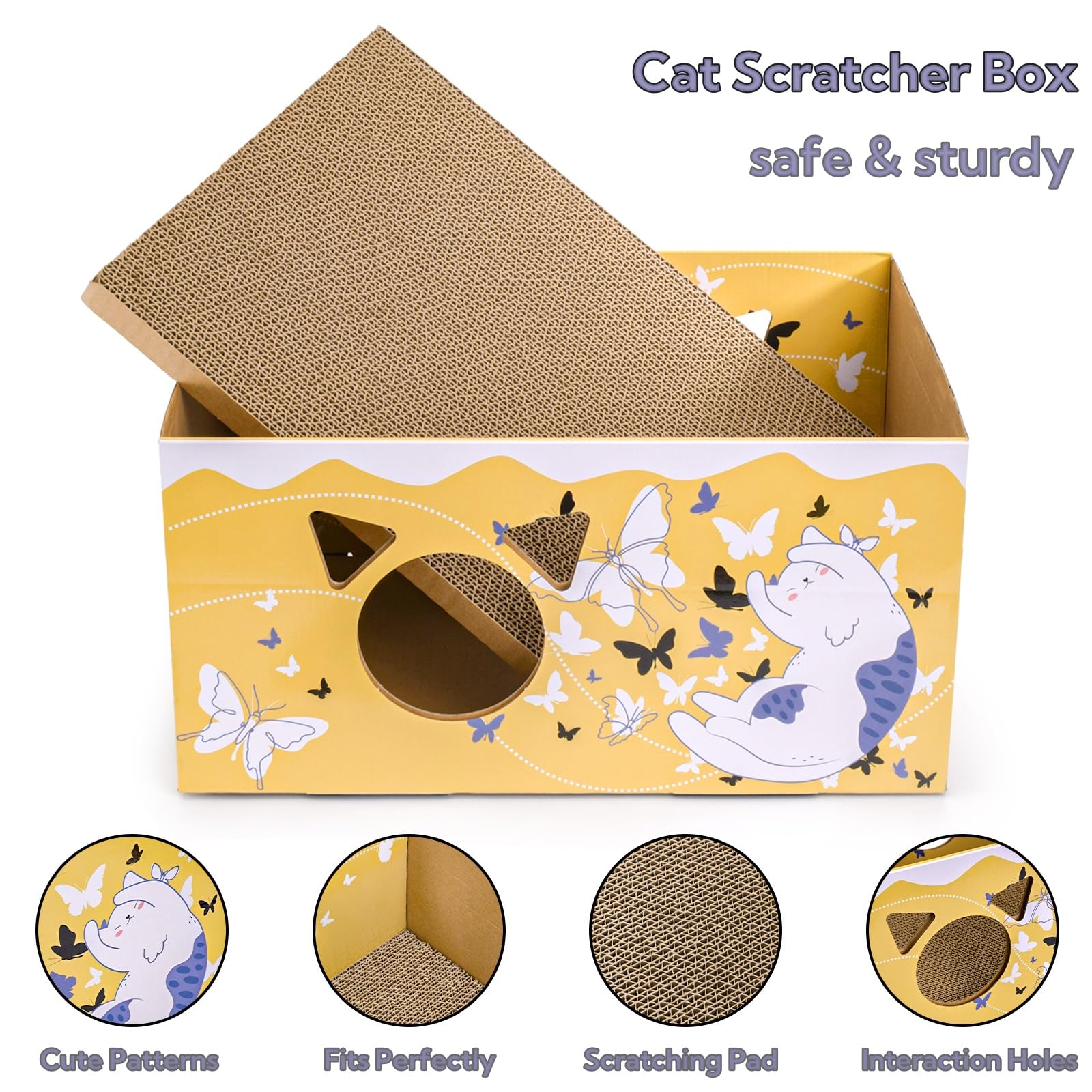 Tlence casa oculta gato con agujero interactivo para juego y exploración