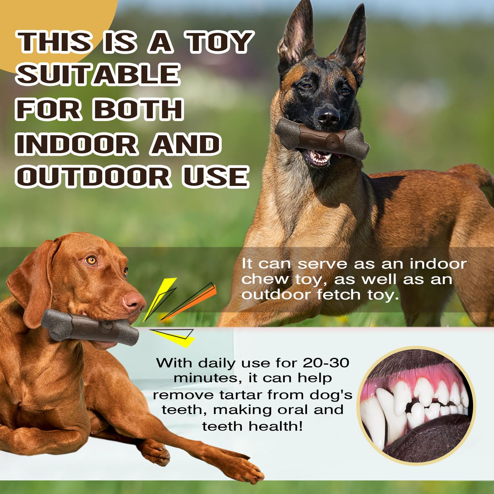TLKNG Juguete mordedor para perros grandes y activos, ideal para masticar.