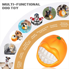 TLKNG Pelota naranja con chirrido, vista lateral, perfecta para sesiones de juego dinámico.