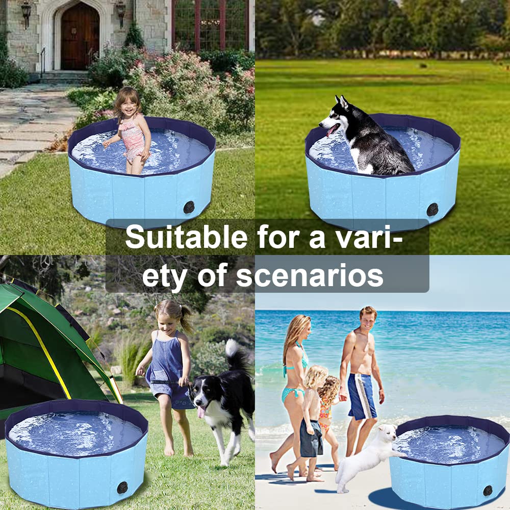 TMbsfatn piscina para mascotas de PVC, duradera y apta para uso diario.